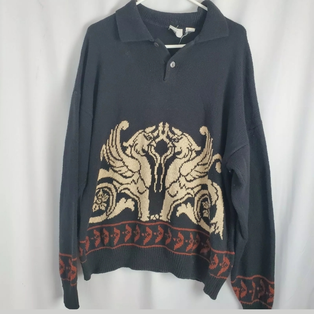Vtg VALENTINO UOMO Pullover Cotton sweater men's L